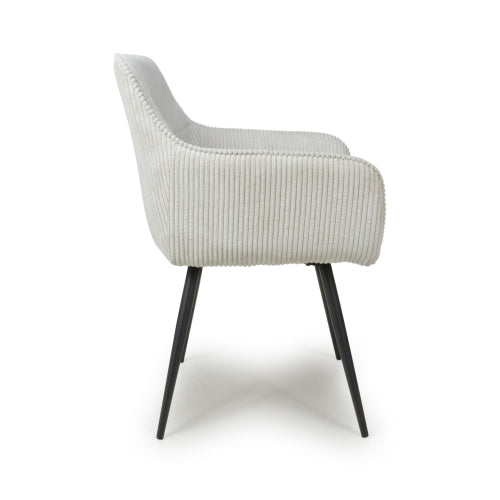 Denver Corduroy White Dining Chair
