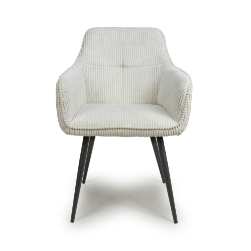 Denver Corduroy White Dining Chair