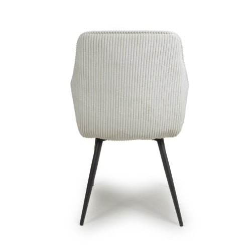 Denver Corduroy White Dining Chair
