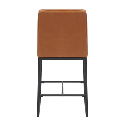 Carlton Real Leather Light Brown Bar Stool