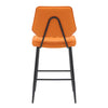 Garrick Real Leather Orange Bar Stool