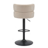 Mason Brushed Velvet Cream/Black Bar Stool