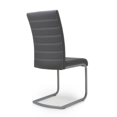 Callisto Leather Effect Grey Dining Chair
