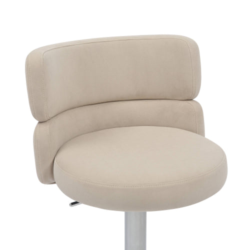 Mason Brushed Velvet Cream/Brushed Steel Bar Stool