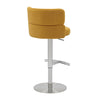 Mason Brushed Velvet Mustard/Brushed Steel Bar Stool