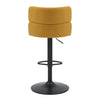 Mason Brushed Velvet Mustard/Black Bar Stool