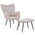 Paris Boucle Light Brown Armchair & Footstool