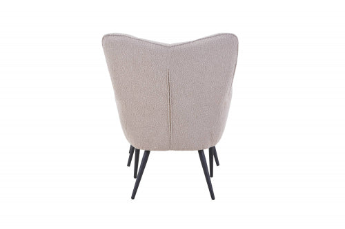 Paris Boucle Light Brown Armchair & Footstool