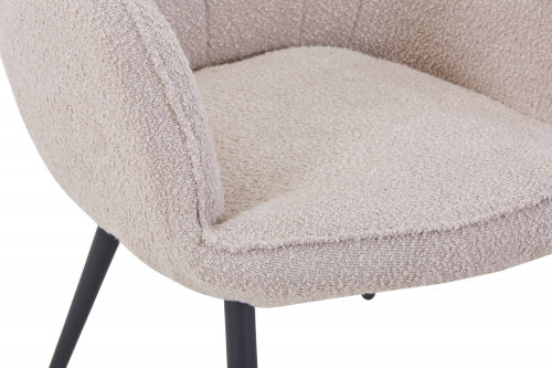 Paris Boucle Light Brown Armchair & Footstool