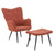 Paris Boucle Copper Armchair & Footstool