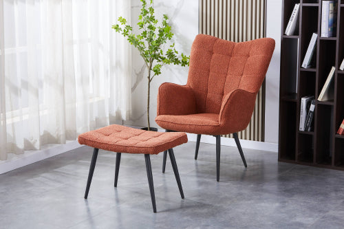 Paris Boucle Copper Armchair & Footstool