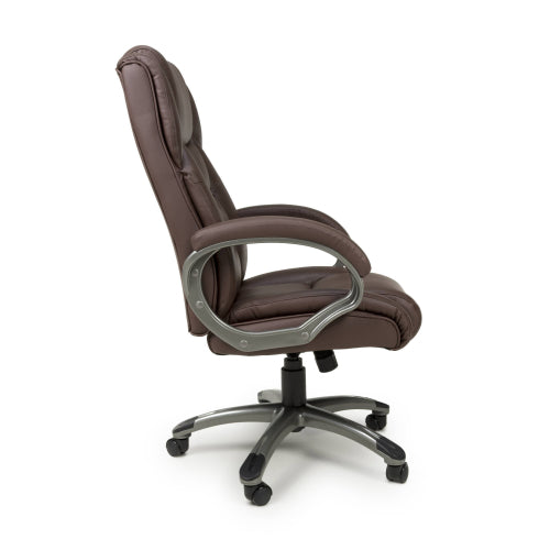Regent Executive Leather Faced Brown Office Chair