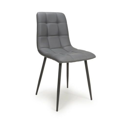 Madison Leather Effect Grey Dining Chair
