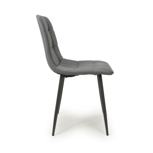 Madison Leather Effect Grey Dining Chair