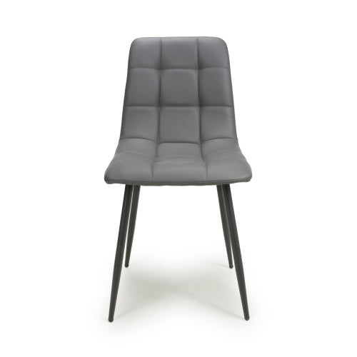 Madison Leather Effect Grey Dining Chair