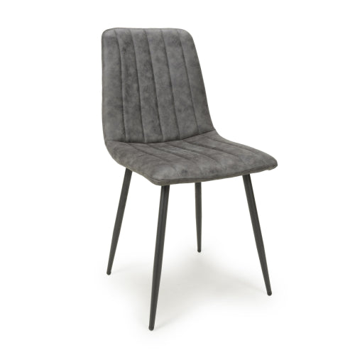 Lisbon Microfibre Grey Dining Chair