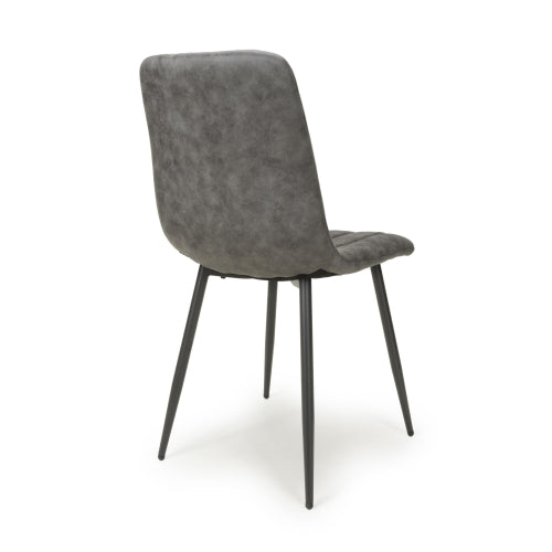 Lisbon Microfibre Grey Dining Chair