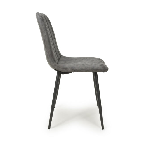 Lisbon Microfibre Grey Dining Chair