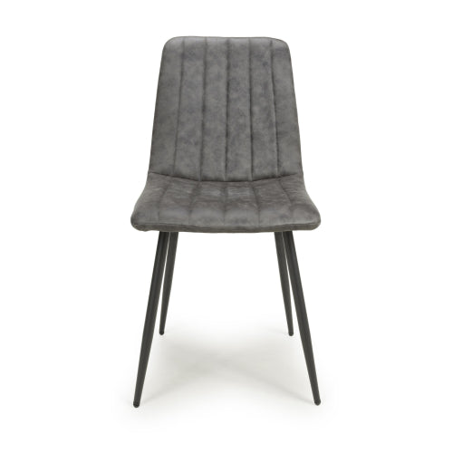 Lisbon Microfibre Grey Dining Chair