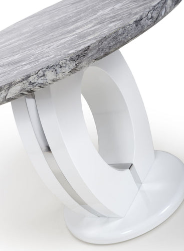 Neptune Round Marble Effect Grey/White Dining Table