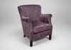 Vintage charcoal velvet armchair with turned front legs - Sohowells