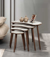 VH Moon nesting coffee table set - White Marble Pattern