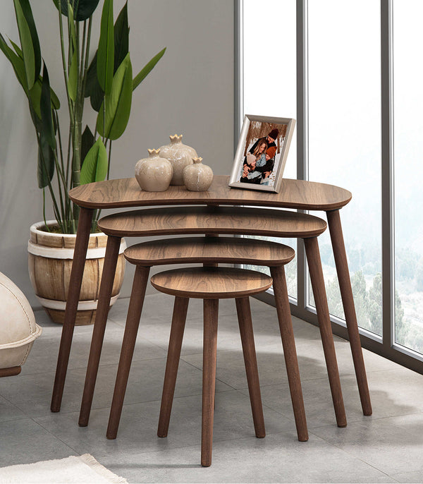 VH Moon nesting coffee table set - Walnut - view 3