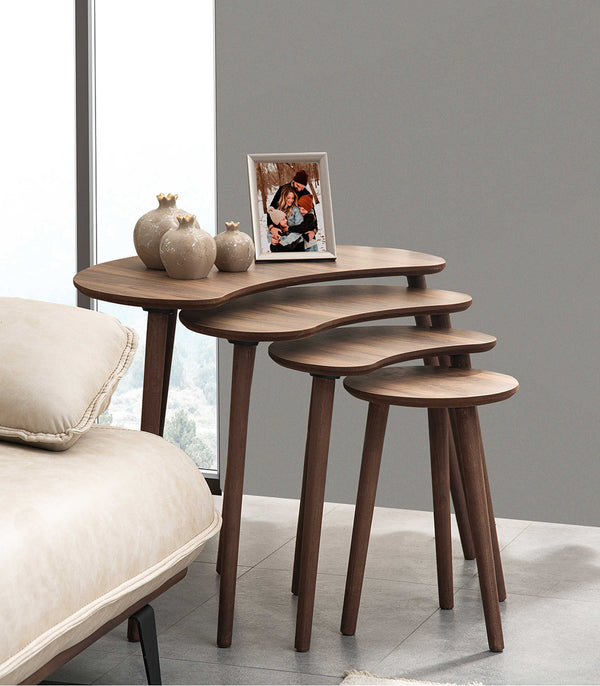 VH Moon nesting coffee table set - Walnut - view 4