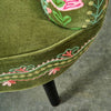 Hand embroidered folk art armchair in a room setting - Sohowells