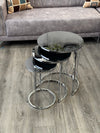 Attalia Round Mirrored Nest Of Tables Set - Mirror Top 3 Pieces Nesting Table
