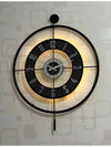 Large Decorative Wall Clock 60x80cm Metal Frame Modern Design with Glass & Led Lights For Living Room, Hallway, Kitchen, Office,Bedroom