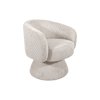 Beige corduroy velvet swivel chair shown from an alternative angle - Sohowells