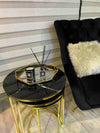 Milano Round Nest Of Tables Set - 3 Pieces Nesting Table Tempered Glass Top