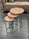 Elly Round Nest Of Tables Set - 3 Pieces Nesting Table Wood Top