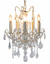 Antique Crackle White 5 Branch French Chandelier