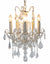 Antique Crackle White 5 Branch French Chandelier
