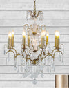 Large Gold 8 Branch French Chandelier - detail