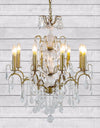 Large Gold 8 Branch French Chandelier - alternative angle