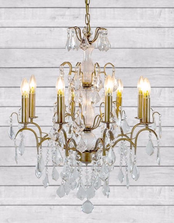 Large Gold 8 Branch French Chandelier - alternative angle