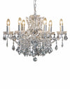 6 Branch Silver Leaf Shallow Chandelier