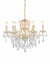 6 Branch Antique Crackle White Shallow Chandelier