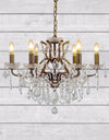 6 Branch Bronze Shallow Chandelier