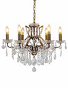 6 Branch Bronze Shallow Chandelier
