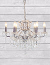 6 Branch Chrome Shallow Chandelier — detail view