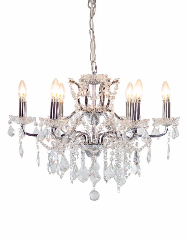 6 Branch Chrome Shallow Chandelier