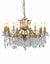 Large 12 Branch Brushed Gold Shallow Chandelier