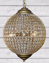 Large Gold Globe Chandelier — detail view