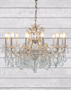 Large 12 Branch Silver Leaf Shallow Chandelier — additional view
