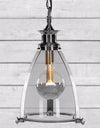 Chrome and Glass Lantern Ceiling Light — alternate view