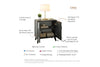 Additional styling view of Lumen anthracite bedside cabinet - Sohowells